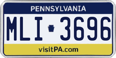 PA license plate MLI3696