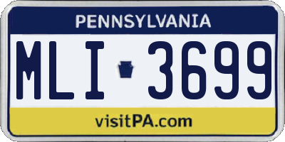 PA license plate MLI3699
