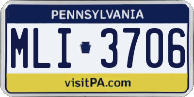 PA license plate MLI3706