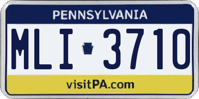 PA license plate MLI3710