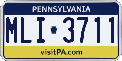 PA license plate MLI3711
