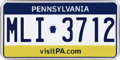 PA license plate MLI3712