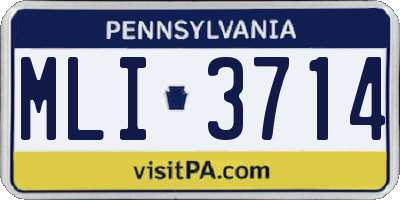 PA license plate MLI3714
