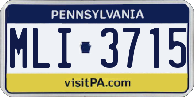 PA license plate MLI3715