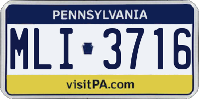 PA license plate MLI3716