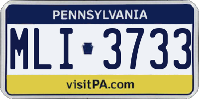 PA license plate MLI3733
