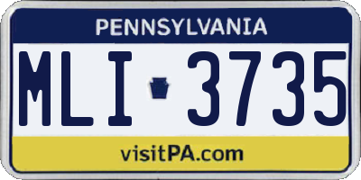 PA license plate MLI3735