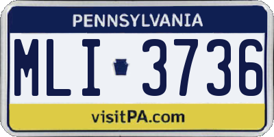 PA license plate MLI3736