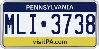 PA license plate MLI3738