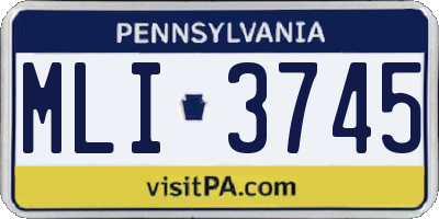 PA license plate MLI3745