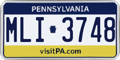 PA license plate MLI3748