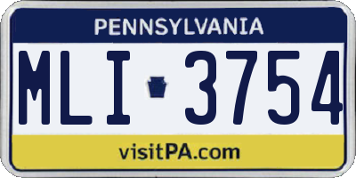 PA license plate MLI3754