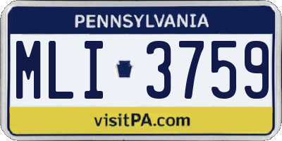 PA license plate MLI3759