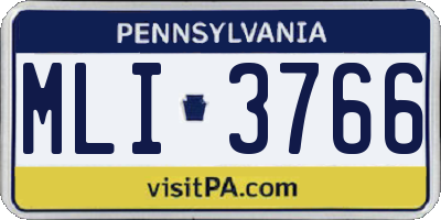 PA license plate MLI3766