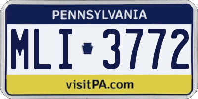 PA license plate MLI3772