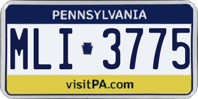 PA license plate MLI3775