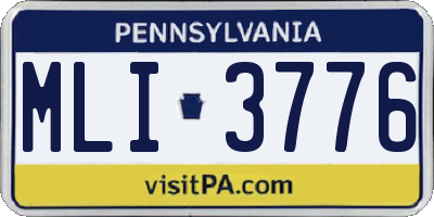 PA license plate MLI3776