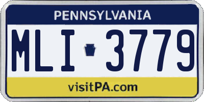 PA license plate MLI3779