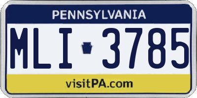 PA license plate MLI3785