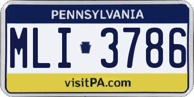 PA license plate MLI3786