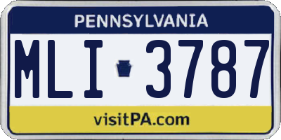 PA license plate MLI3787