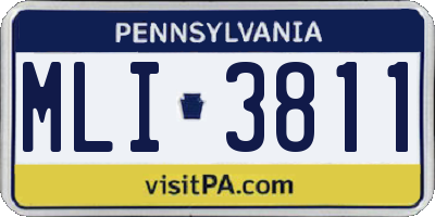 PA license plate MLI3811