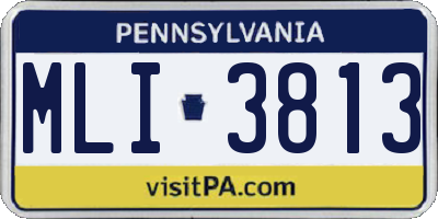 PA license plate MLI3813