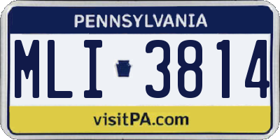 PA license plate MLI3814