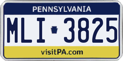 PA license plate MLI3825