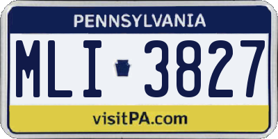 PA license plate MLI3827