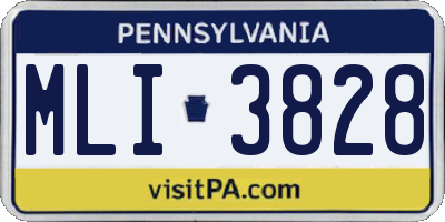 PA license plate MLI3828