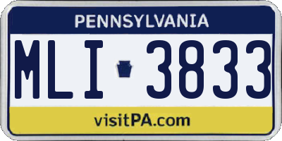 PA license plate MLI3833
