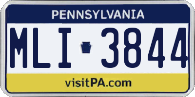 PA license plate MLI3844