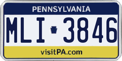 PA license plate MLI3846