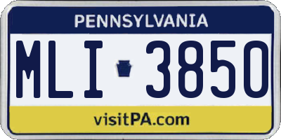PA license plate MLI3850