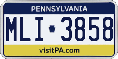 PA license plate MLI3858
