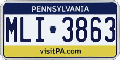PA license plate MLI3863