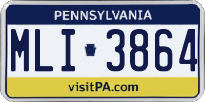 PA license plate MLI3864