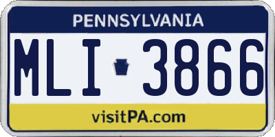 PA license plate MLI3866