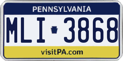 PA license plate MLI3868
