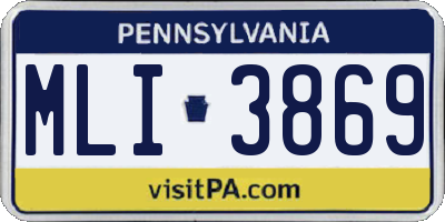 PA license plate MLI3869