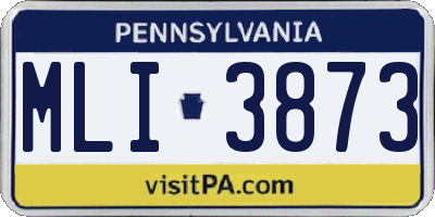 PA license plate MLI3873