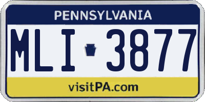 PA license plate MLI3877