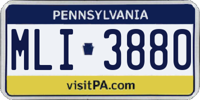 PA license plate MLI3880