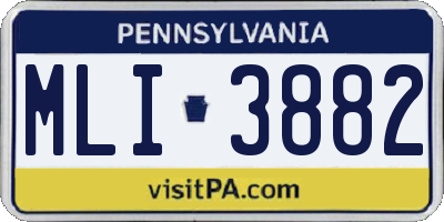 PA license plate MLI3882