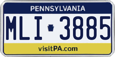 PA license plate MLI3885