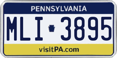 PA license plate MLI3895