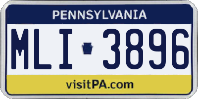 PA license plate MLI3896