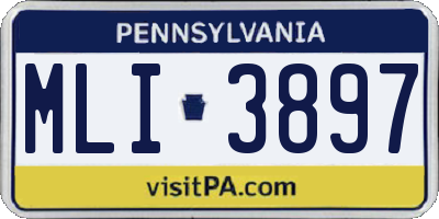 PA license plate MLI3897