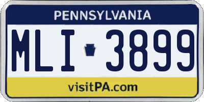 PA license plate MLI3899